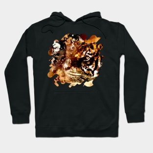 Bengal Tiger in  Abstract Paint Digital art Hoodie